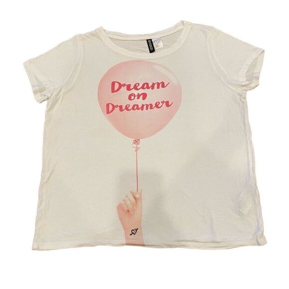H & M Divided Dream On Dreamer Fashion Oversized Tee Size Small - Picture 1 of 10